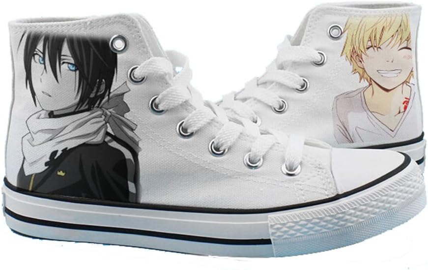 Telacos Noragami YATO Yukine Shoes Cosplay Canvas Shoes Sneakers Black/White