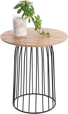 Idimex Couchtisch Salamanca Kaffeetisch Beistelltisch Couchtisch Couchtisch Vintage Industrial Design Rund 45 Cm Mdf Und Fuss Aus Lackiertem Metall Schwarz Amazon De Kuche Haushalt