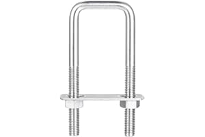 uxcell Square U-Bolts, 3 Sets 32mm(1.26") Inner Width 100mm Length M8 304 Stainless Steel U Clamp Bolt with Nuts and Plates, 