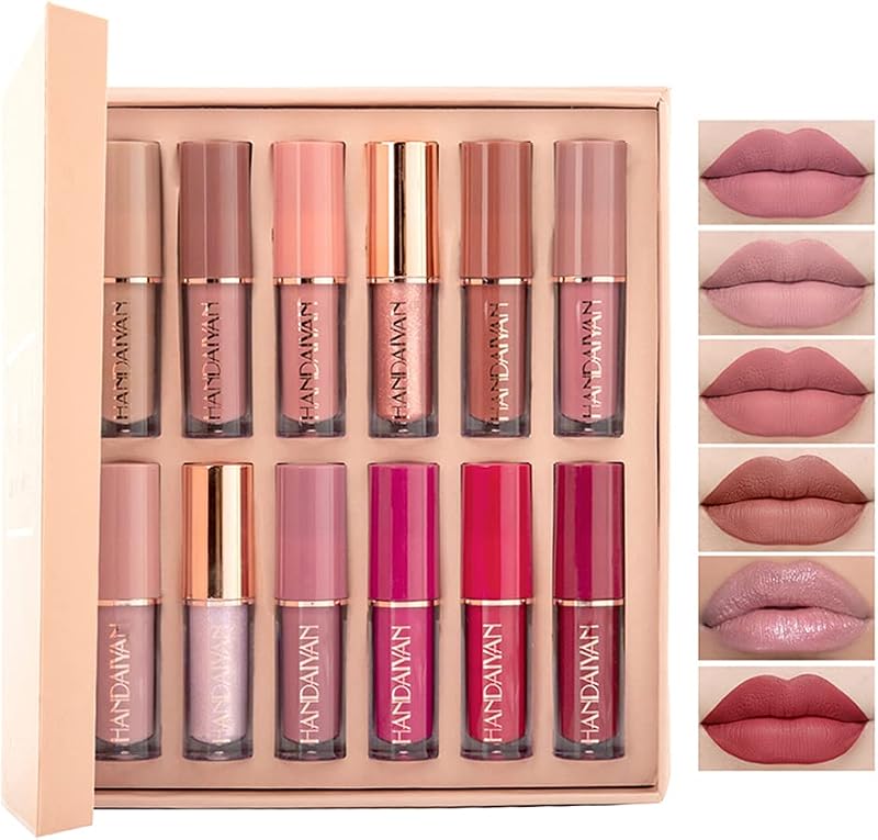 Petansy 10Pc Matte Liquid Lipstick 2 Glitter Set Long-Lasting Waterproof Lip