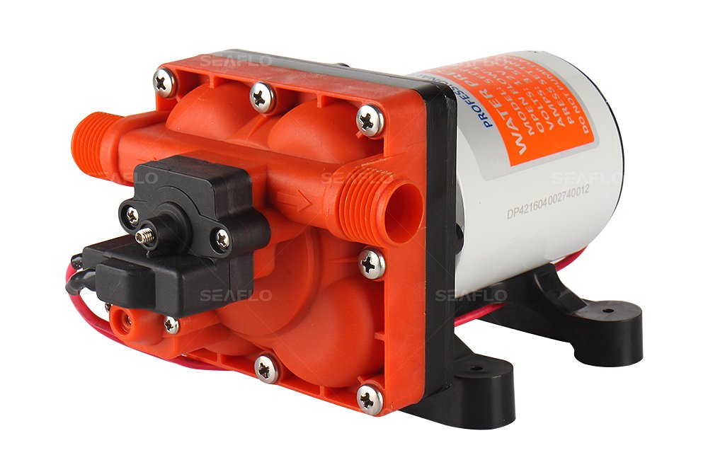 Seaflo 24V Diaphragm Pump, 3.0GPM 55PSI, Reduced Cycling, Meets RoHS, SGS, ISO Standards, 2 Year Warranty