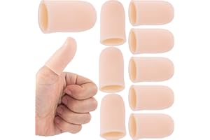 SmallCat 10PCS Silicone Finger Protectors, Gel Finger Support Cots, Fingertips Protection, Finger Sleeves, Short Thumb Guard for Finger Arthritis Cracking Pain Relief