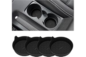 XINLIYA 4PCS Car Cup Coasters, Automotive Waterproof Non-Slip Sift-Proof Silicone Insert Spill Holder Insulation Drink Mat Me