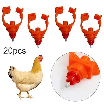 Hemobllo 20 Pcs Chicken Water Feeder Poultry Nipple Drinker
