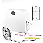 Phomemo Label Maker Machine with Tape, P12 Bluetooth Small Label Maker with Multiple Templates Thermal Transfer Ribbon Printer Machine for Home, School, Gift Wrapping, Office, White