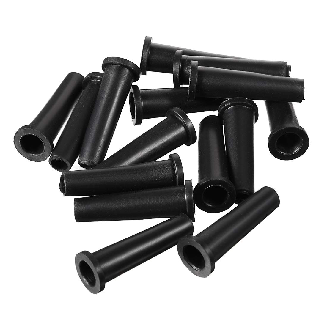 sourcingmap 15Pcs 7.5-4.5mm Inner Dia PVC Strain Relief Cord Boot Protector Cable Sleeve Hose Black