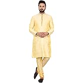 SKAVIJ Art Silk Kurta Pajama for Men Indian Ethnic Wear Festival Dress Suit Set