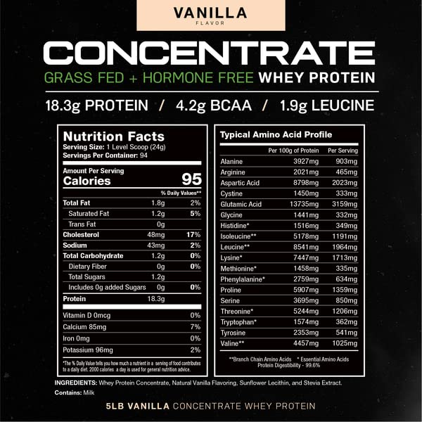 Muscle Feast GrassFed Whey Protein Concentrate Powder, All Natural