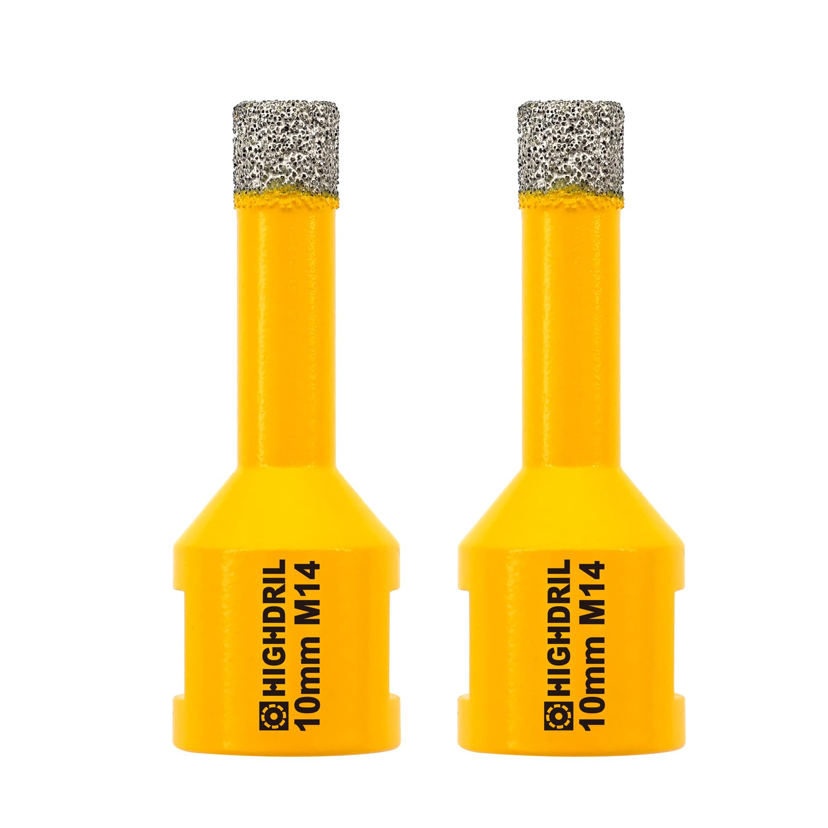 HIGHDRIL Diamond Core Drill Bit - 2Pcs 3/8" (10mm) with M14 Thread Dry drilling for Porcelain Tile Ceramic Granite Marble Stone Masonry Brick for Angle Grinders