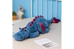 5Lbs Weighted Dragon Stuffed Animal, 35.4Inches Medium Plush Dragon Toy for Kids, Pink White Green and Blue Available.Very Cu