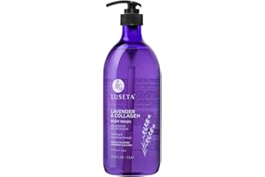 L LUSETA Luseta Lavender and Collagen Body Wash 33.8oz, Lightly Scented Daily Moisturizing Body Cleanser to Soothe & Relax