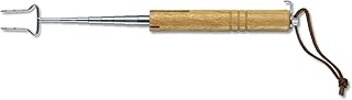 Victorinox Grillgabel, mit Holzgriff, Rostfrei, Edelstahl, Ausziehbar bis 65,4cm, Lederschlaufe
