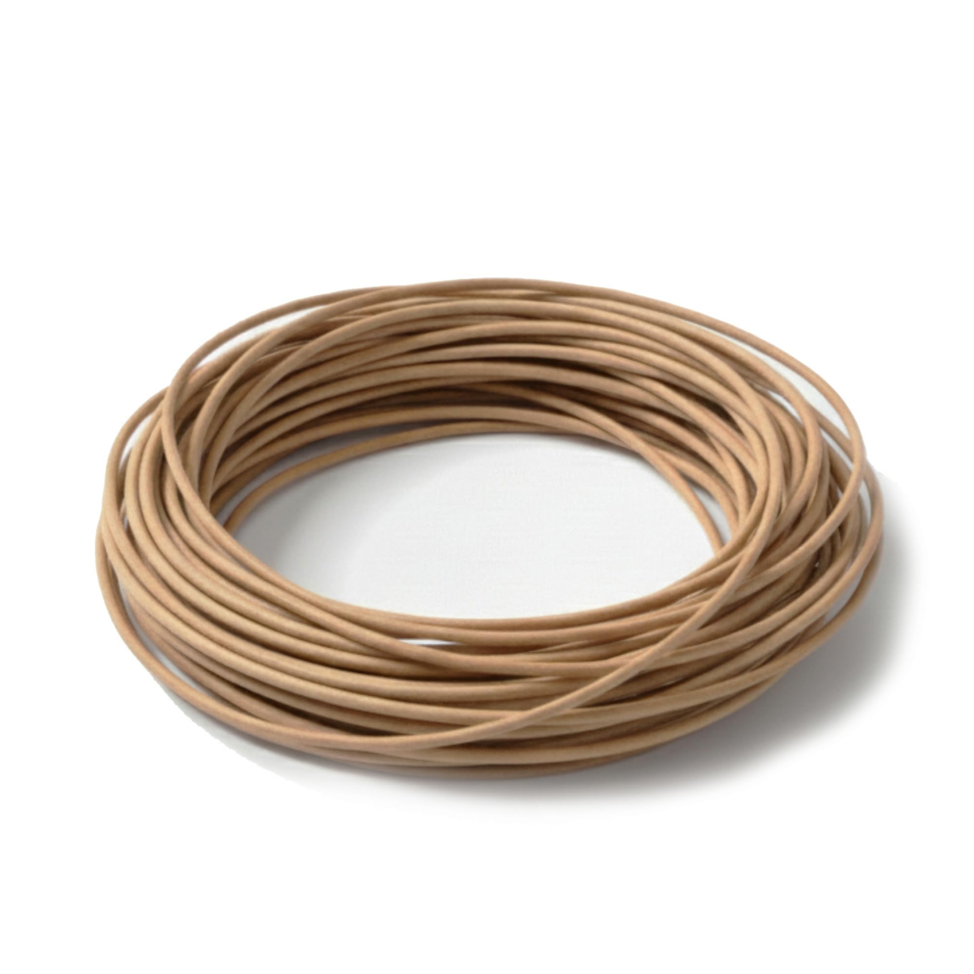 The Bead Shop Genuine Leather Cord 5 Metres - 1mm Round - Natural - Cowhide Leather String for Jewellery Making, Bracelets & Necklaces