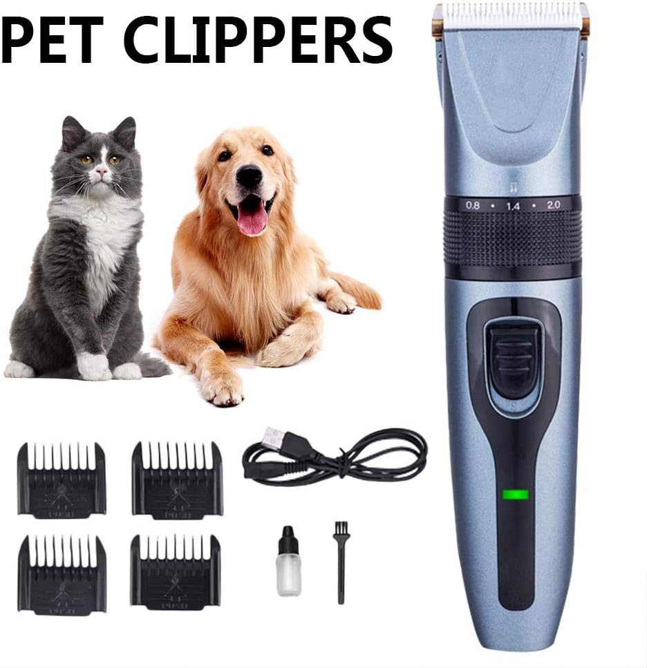 foreverwen Dog Clippers Low Noise Pet Clippers Rechargeable Dog Trimmer Cordless Pet Grooming Tool Professional Dog Hair Trimmer