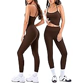 Matching Workout Sets for Women,Breathable Sport Bras & Seamless Leggings,2 Piece ActiveWear Outfits for Pilates/Gym/Athletic