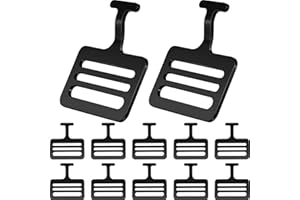 Dunzy Shoulder Pad T Hook Football Pad T Hook, Black(12 Pieces,1.5 Inch)