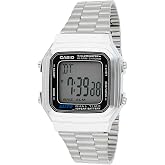 Casio Men's Vintage A178WA-1A Silver Stainless-Steel Quartz Watch with Grey Dial
