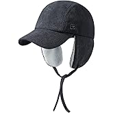 GADIEMKENSD Winter Trapper Hat with Ear Warmer Flaps Corduroy Baseball Cap for Men and Women