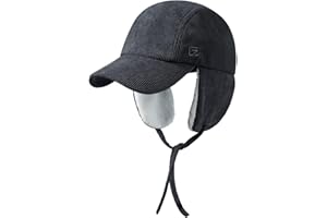 GADIEMKENSD Winter Trapper Hat with Ear Warmer Flaps Corduroy Baseball Cap for Men and Women