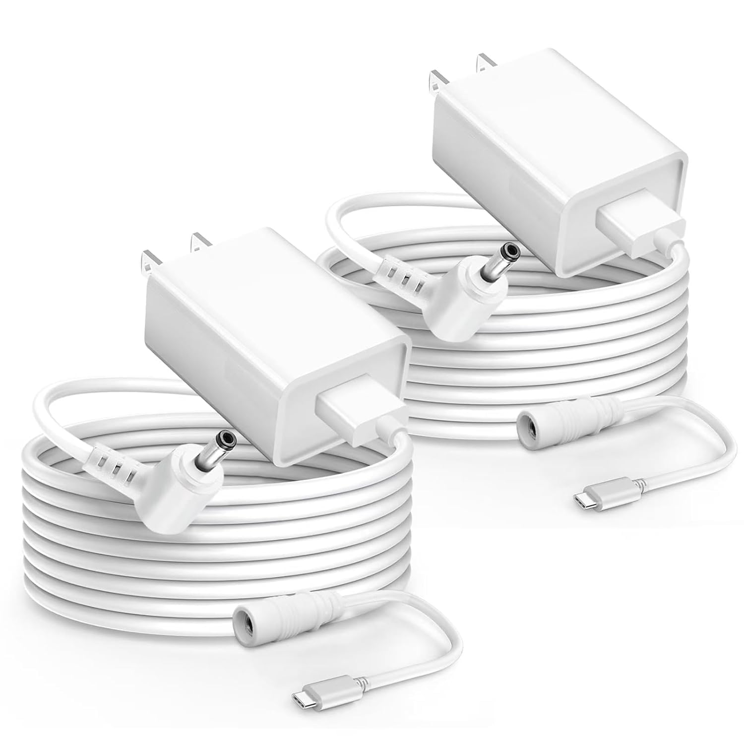 Photo 1 of 2 Pack for Ring Indoor/Outdoor Power Adapter Charger, Ring Stick Up Cam Plug-in 3rd/2nd Gen/Stick Up Cam Pro & Ring Spotlight Cam Plus, Pro Battery Camera Barrel Power Cord USB-C Charging Cable 13.2ft