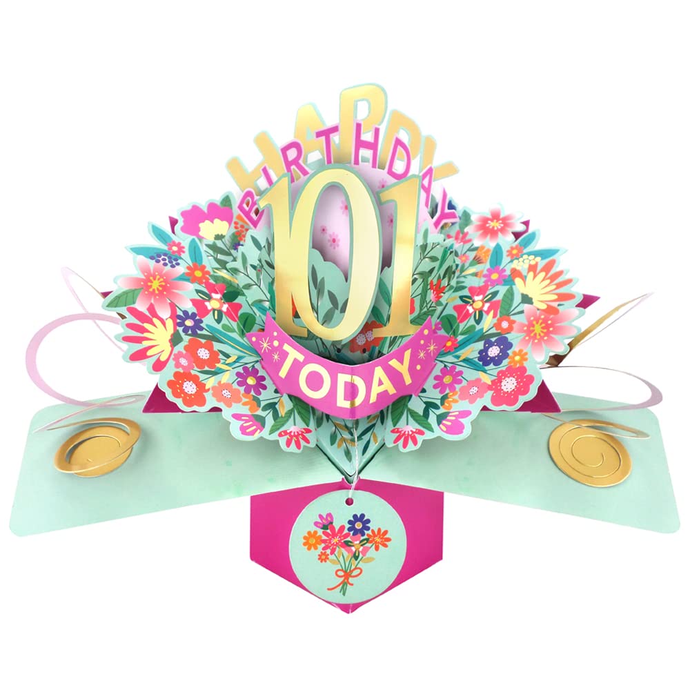 Happy 101st Birthday 101 Today Pop-Up Greeting Card Love Kate's Pop Up Cards Her POP215MC101