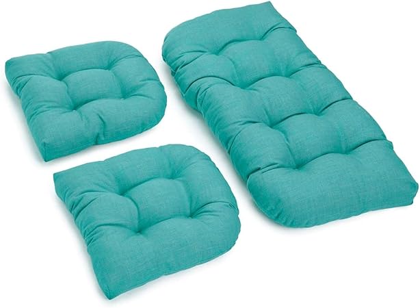 Amazon Com Blazing Needles 3 Piece Solid Settee Cushion Set Set