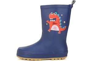 SWIFT*FROG Unisex Kids Print Rain Boots Waterproof Rubber Rain Shoes Toddler Boys Girls Lightweight Rainboots