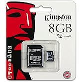 Kingston 8GB Class 4 MicroSDHC Card Flash Memory with SD Adapter SDC4/8GB