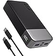 JUOVI J2621 Power Bank Portable Charger,20000mAh 45W PD3.0 QC 4.0 Fast Charging Battery Pack with LED Display,2 USB-C,2 USB-A for iPhone 15 16, MacBook