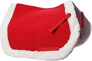 Bareback Pad for Horses, Christmas Ergonomical Red Bareback Pad Anti-Slip Extra Thick Center for Maximum Support Saddle Pads 