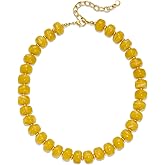 INNERDIVA Chunky Beaded Necklace for Women Trendy Statement Big Colorful Resin Bead Choker Necklaces Summer Beach Boho Charm Jewelry Cute Gifts for Love