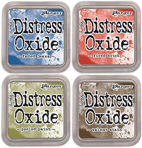 SPECIAL BUNDLE: Ranger Tim Holtz Distress Oxide Ink Pads 4 Pack - Faded+Fired+Peeled+Walnut (A1)