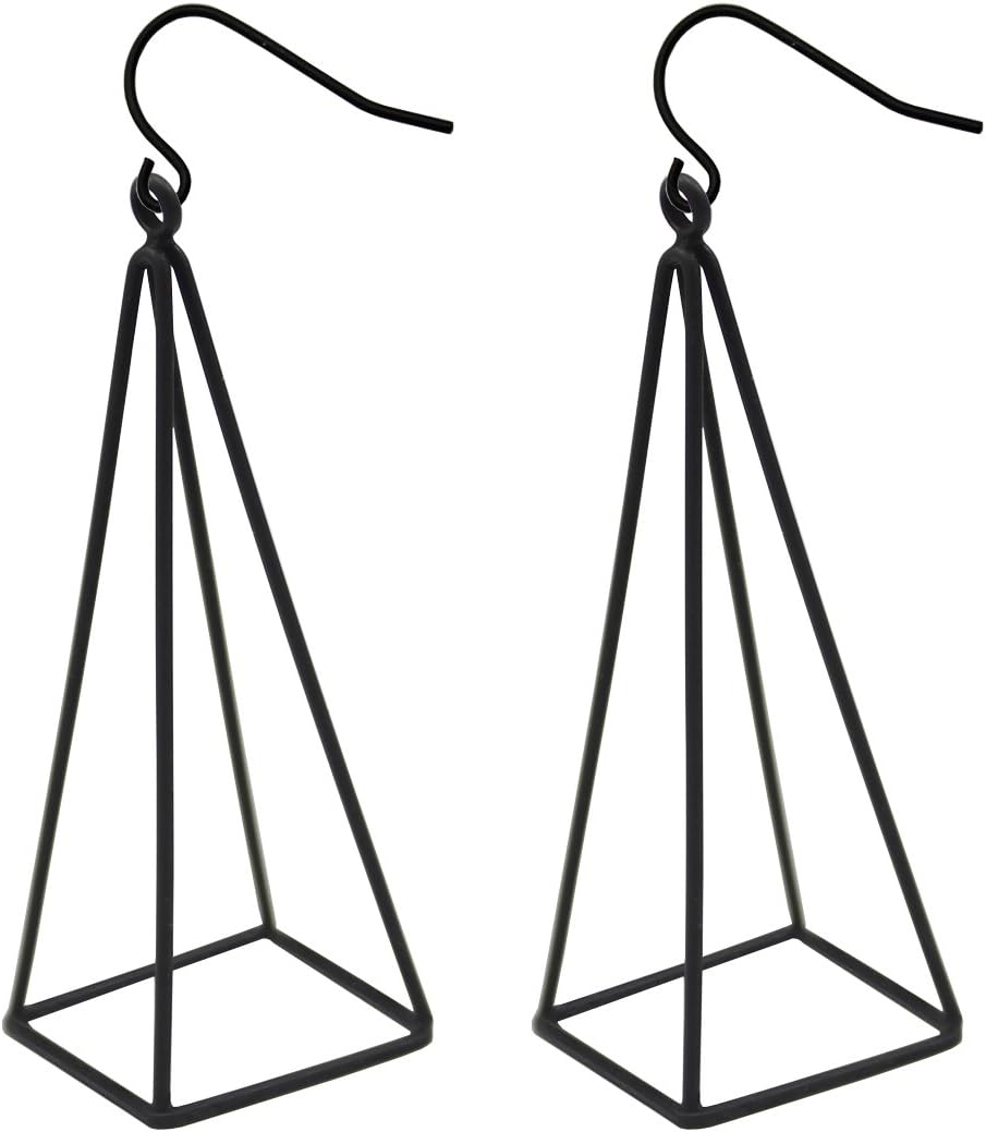 1 pair 3D triangle earrings