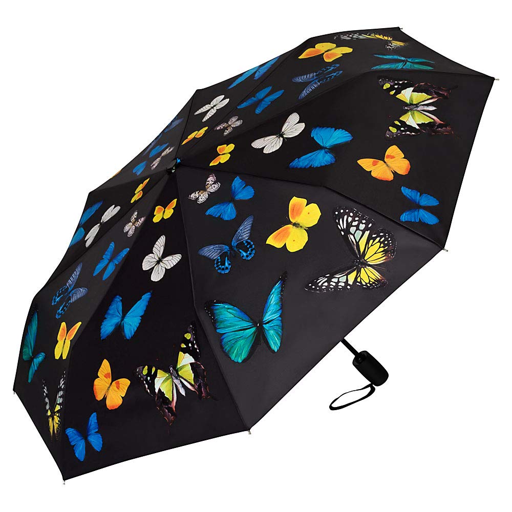 VON LILIENFELD® Folding Pocket Umbrella Automatic Lightweight auto Open/Close Telescopic Motif Women Men Children Butterflies Dance