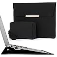 HYZUO 13 Inch Laptop Sleeve with Stand for MacBook Air M3, M1, MacBook Pro M2, M1, iPad Pro, iPad Air, Surface Pro - Carrying Bag, Black