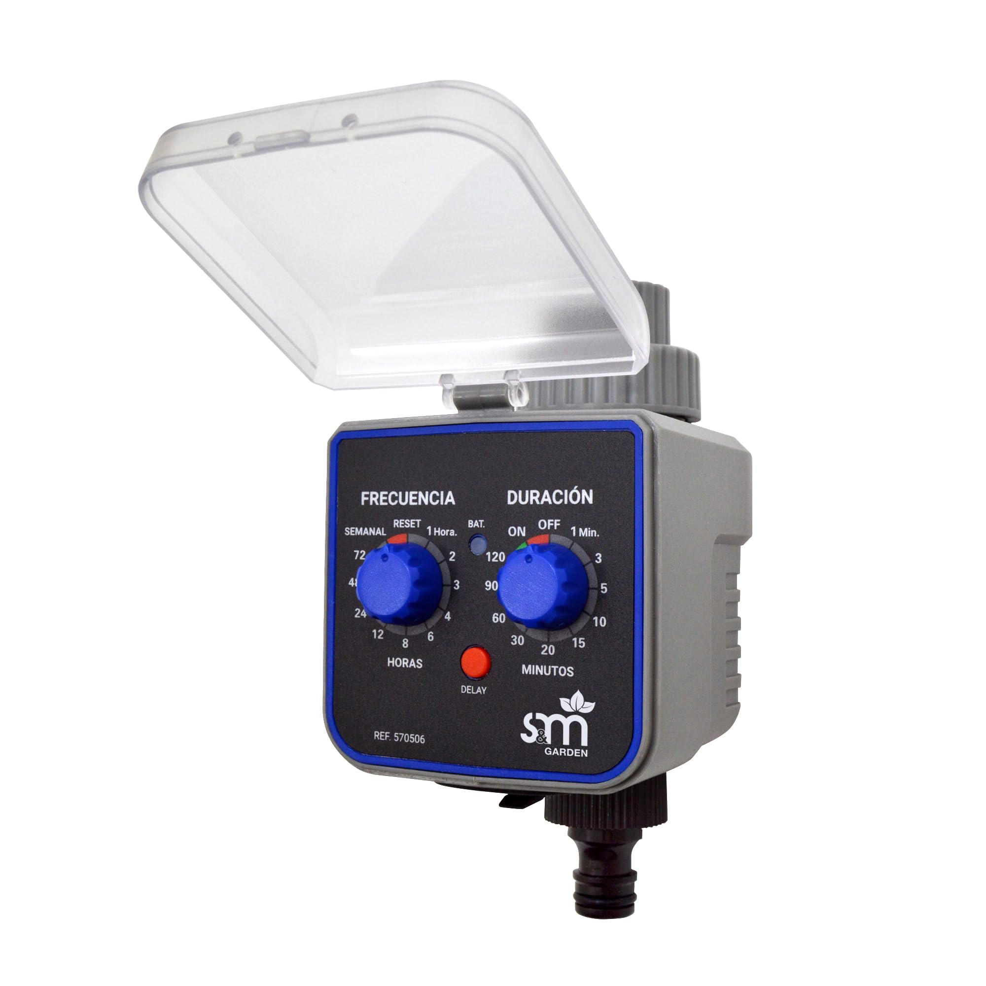 S&M 590054 Battery Operated Faucet Programmer for Automatic Watering of a H-M 3/4 Inch Outlet, Colour Grey and Black