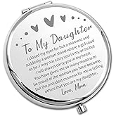 PLITI to My Daughter Compact Mirror from Mom Dad Daughter Graduation Gift Daughter Inspirational Pocket Mirror (Daughter Closed MM)