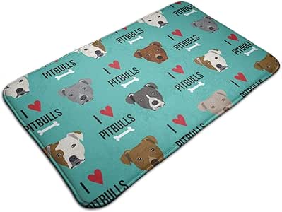 Pitbull Love Dog Breed Tela Verde Azulado_802 Mat Ultra Absorbente