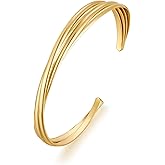MUYAN Gold Vintage Statement Open Cuff Bracelets for Women Bangle Bracelet Boho Jewelry