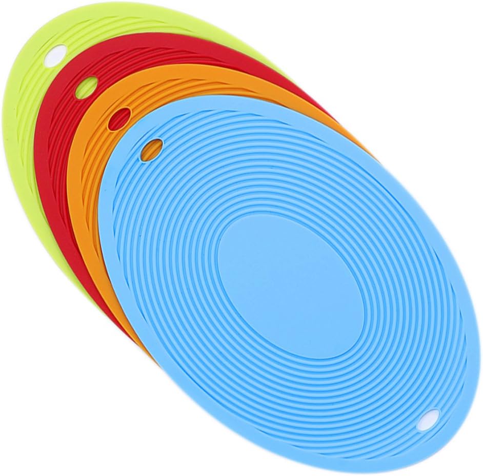 Silicone Trivet Mats 12'' x 8''- Set of 4 Premium Hot Pads Non-Slip Trivets, WALKBON