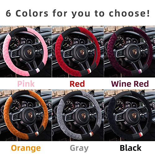 Cxtiy Universal Car Steering Wheel Cover Fluffy Winter Plush Steering Wheel Cover (A-Pink) - Thumbnail 4