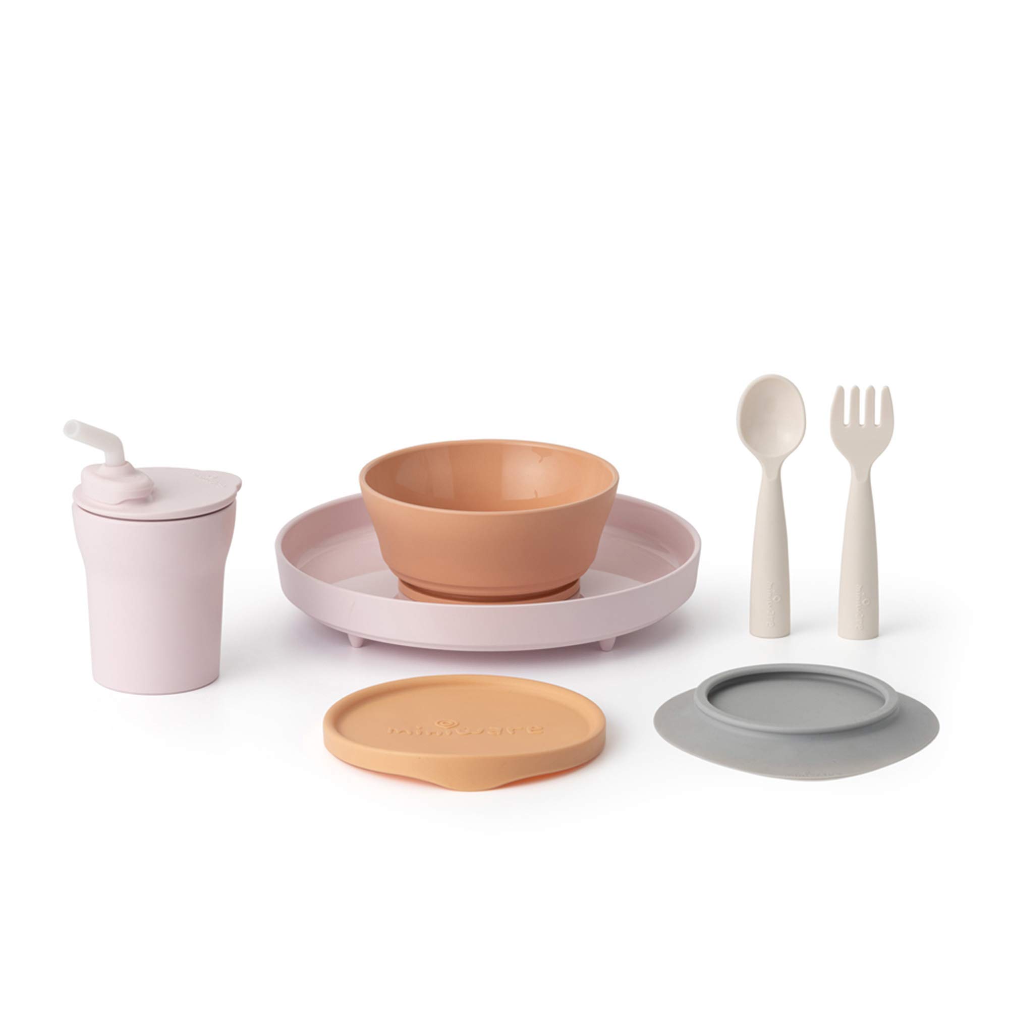 Photo 1 of Miniware Little Foodie Set with Cereal Bowl, Sandwich Plate, My First Cutlery Set, 1-2-3 Sip Cup, and Detachable Suction Foot for Baby Toddler Kids | BPA Free (Little Patissier)