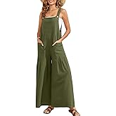 HOTIAN Womens Overalls Jumpsuits Wide Leg Causal Sleeveless Loose Rompers Jumpers