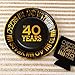 Crisky 40th Birthday Plates Black and Gold Dessert, Buffet, Cake, Lunch, Dinner Plates for 40th Birthday Decorations Party Supplies, Cheers to 40 Years! 50 Count, 9