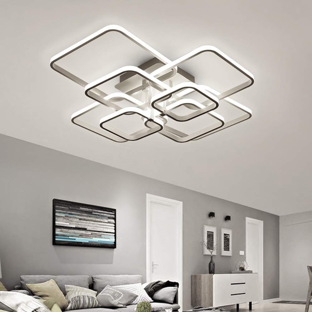 Warmiehomy Modern LED Ceiling Lights,Chandelier with 8 Head Square Design, 152W 6500K - Image 3