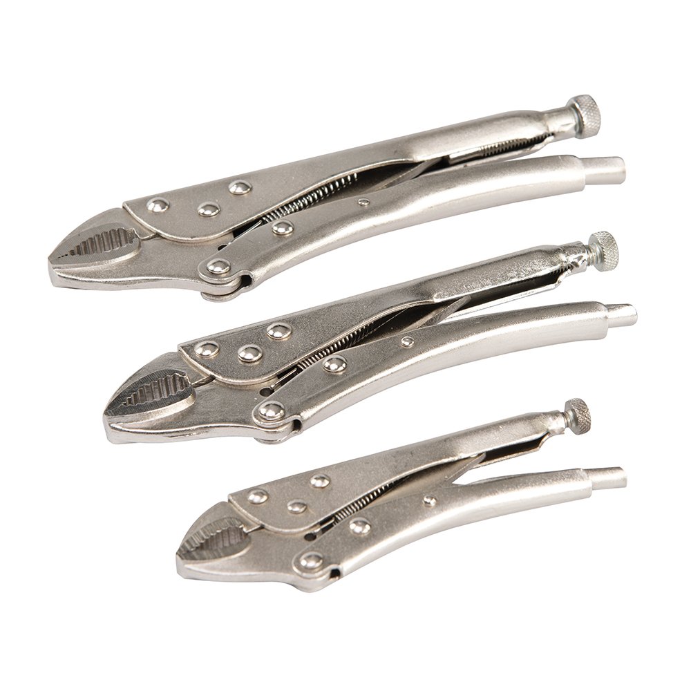 Silverline Self Locking Pliers Set 3pce (PL109), Silver