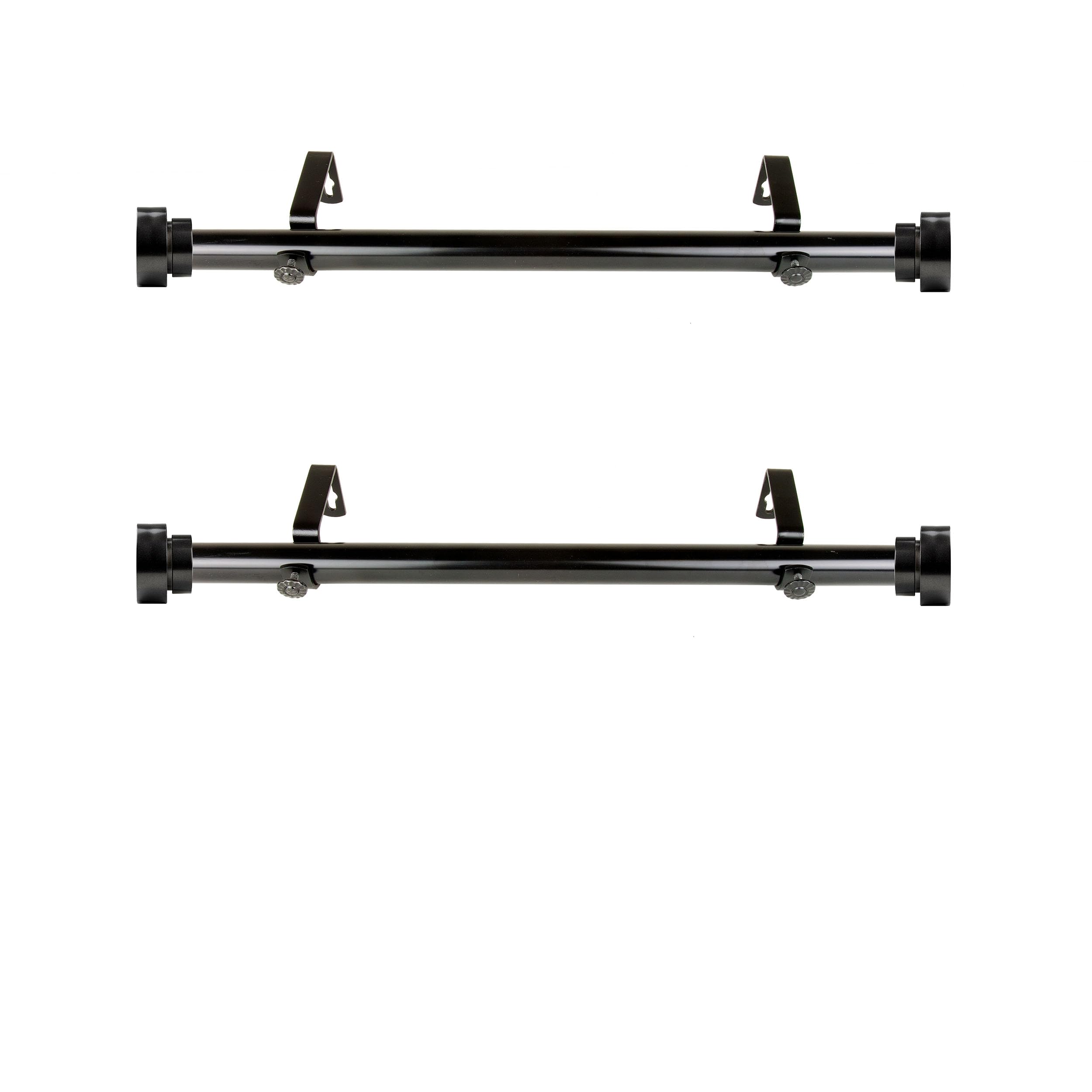Photo 1 of 1 inch Side Curtain Rod 12-20 inch (Set of 2) - Black