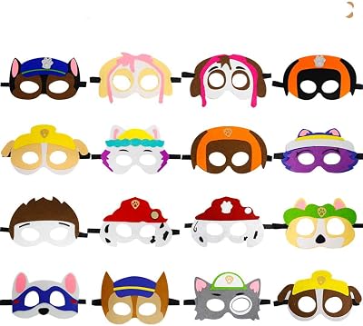 U&X Paw Dog Patrol Masks 16 Cosplay Character Party Favors Birthday Supplies