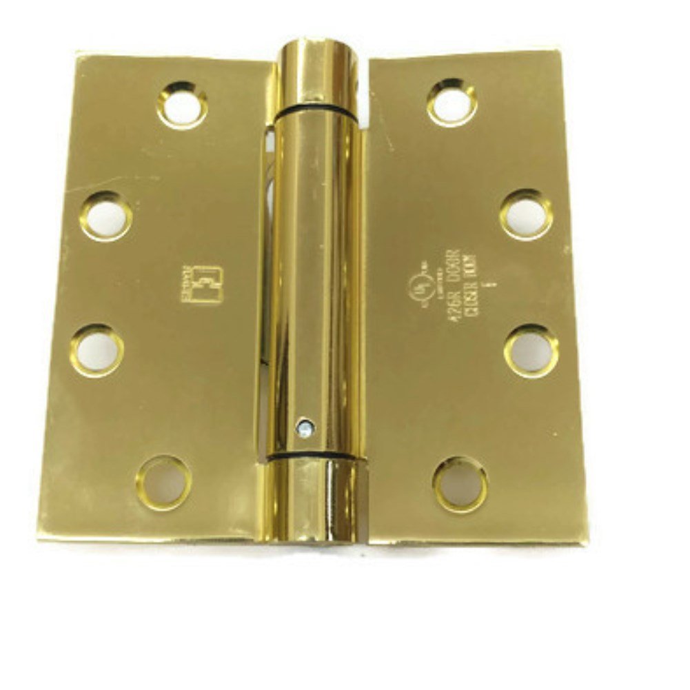 Hager Spring Hinge 1250 4.5 x 4.5 US3/632 (Polished Brass) Single Acting Full Mortise - Box of 3 Hinges