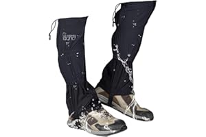 IDAND Leg Gaiters Waterproof Snow Boot Gaiters for Snowshoeing, Hiking, Hunting, Running, Motorcycle Anti-Tear Oxford Fabric, TPU Instep Belt Metal Shoelace Hook for Outdoor